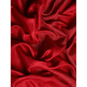 Maroon Solid Vichitra Silk Saree With Zari Border