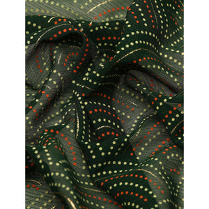 green-foil-printed-chiffon-saree-with-tassels