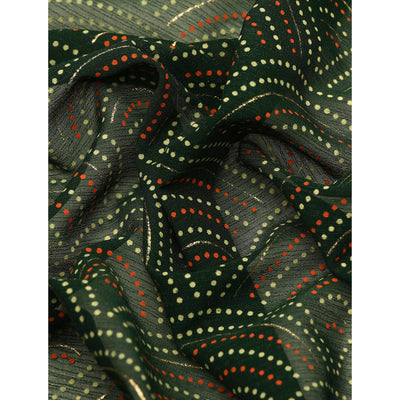 green-foil-printed-chiffon-saree-with-tassels