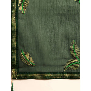 green-sequins-embroidered-chiffon-saree-with-tassels