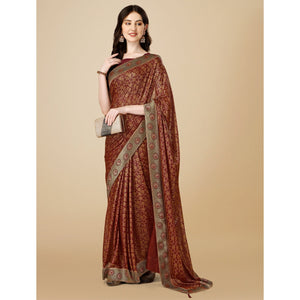 Maroon Floral Handloom Woven Rayon Saree