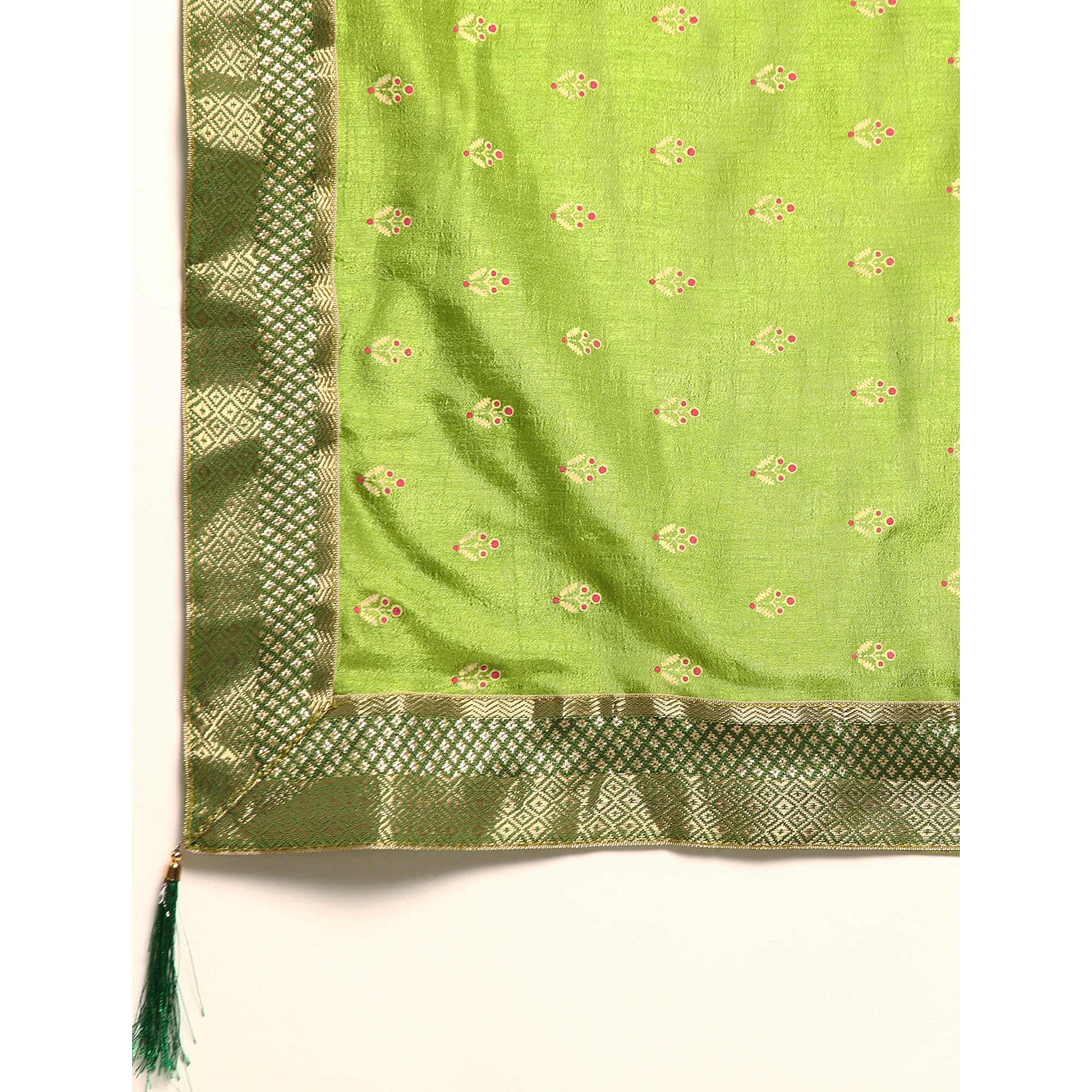 green-floral-printed-vichitra-silk-saree-with-tassels