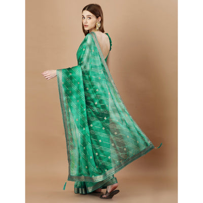 green-zari-work-chiffon-saree-lace-border