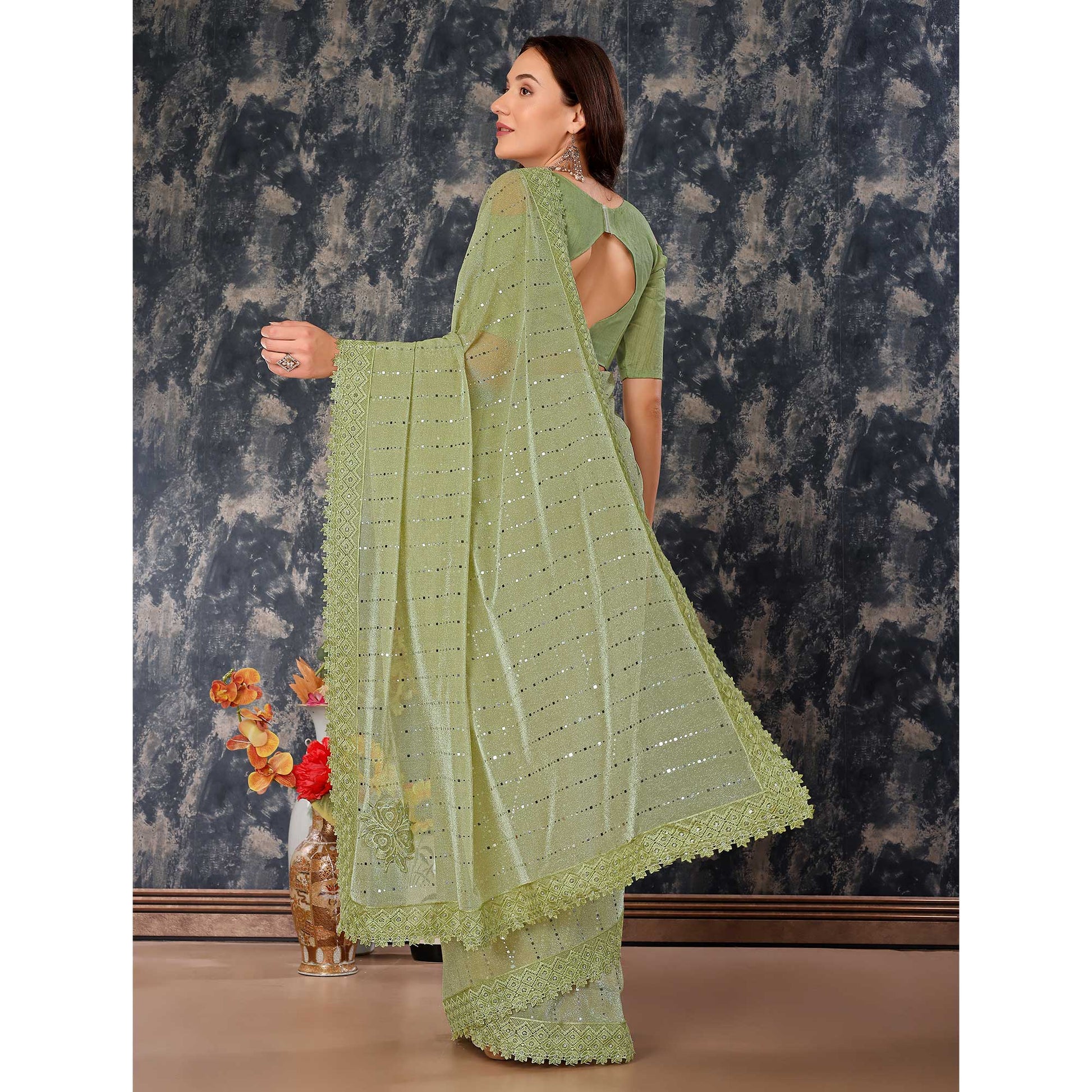 green-tikali-with-floral-embroidered-lycra-saree
