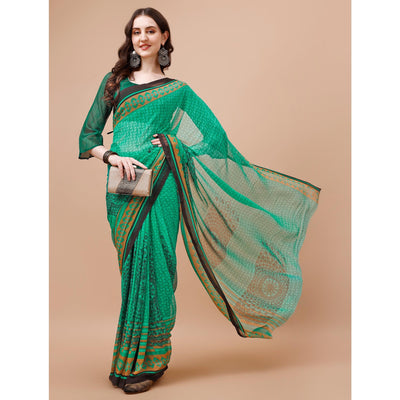 green-floral-printed-georgette-saree-14