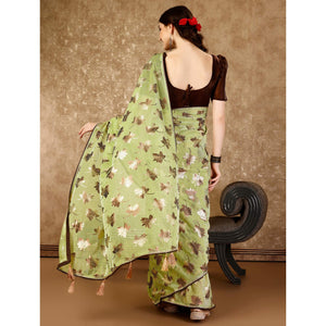 green-foil-printed-lycra-ready-to-wear-saree