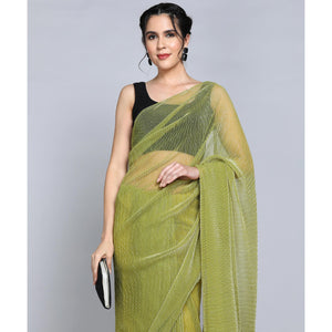 green-solid-lycra-crush-saree