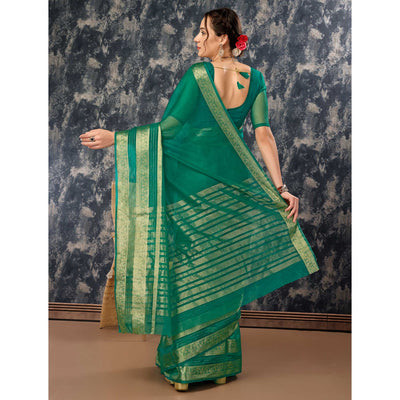 green-floral-zari-woven-organza-saree