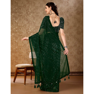green-tikali-work-lycra-saree-with-tassels
