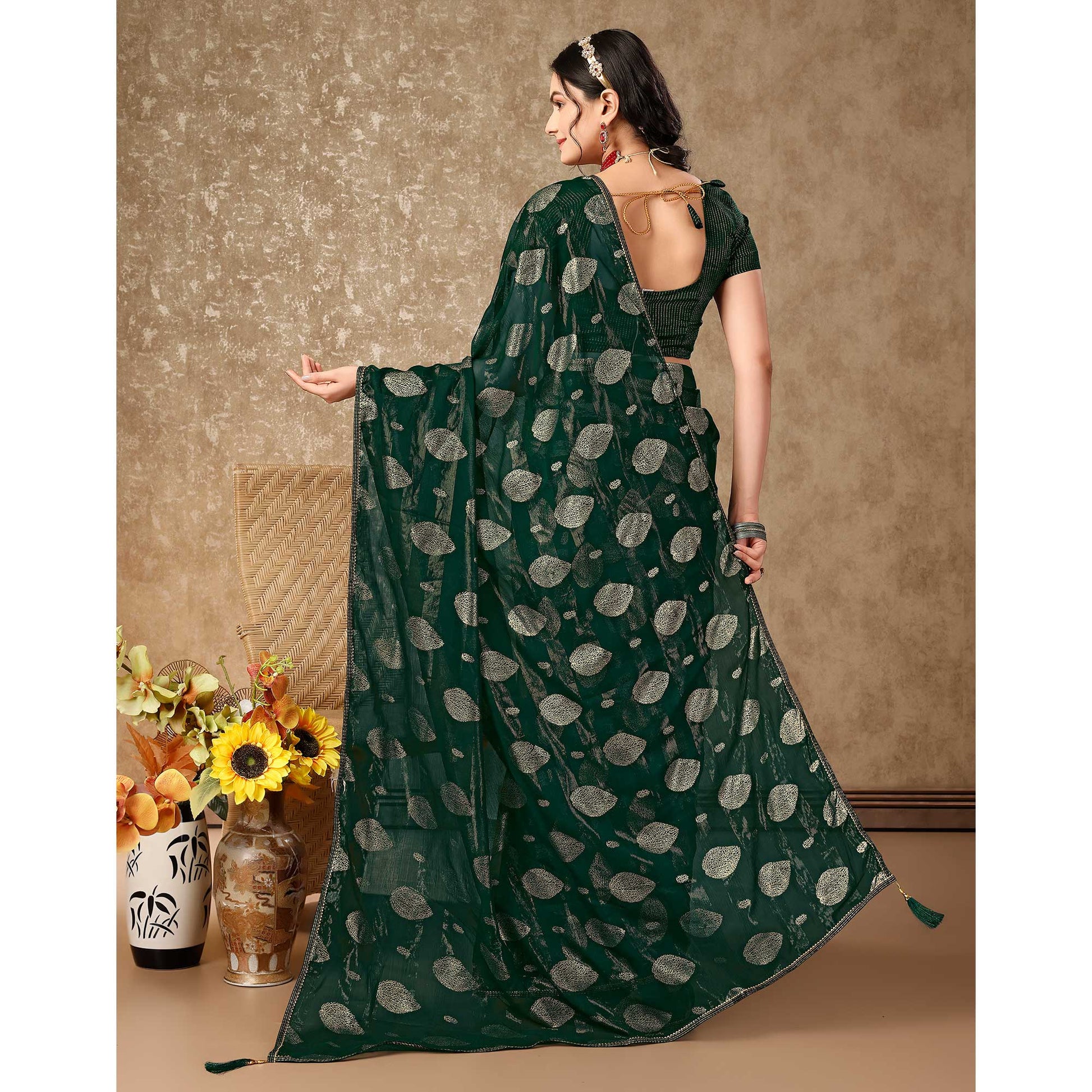 green-foil-printed-chiffon-saree-with-gota-patti-lace-border