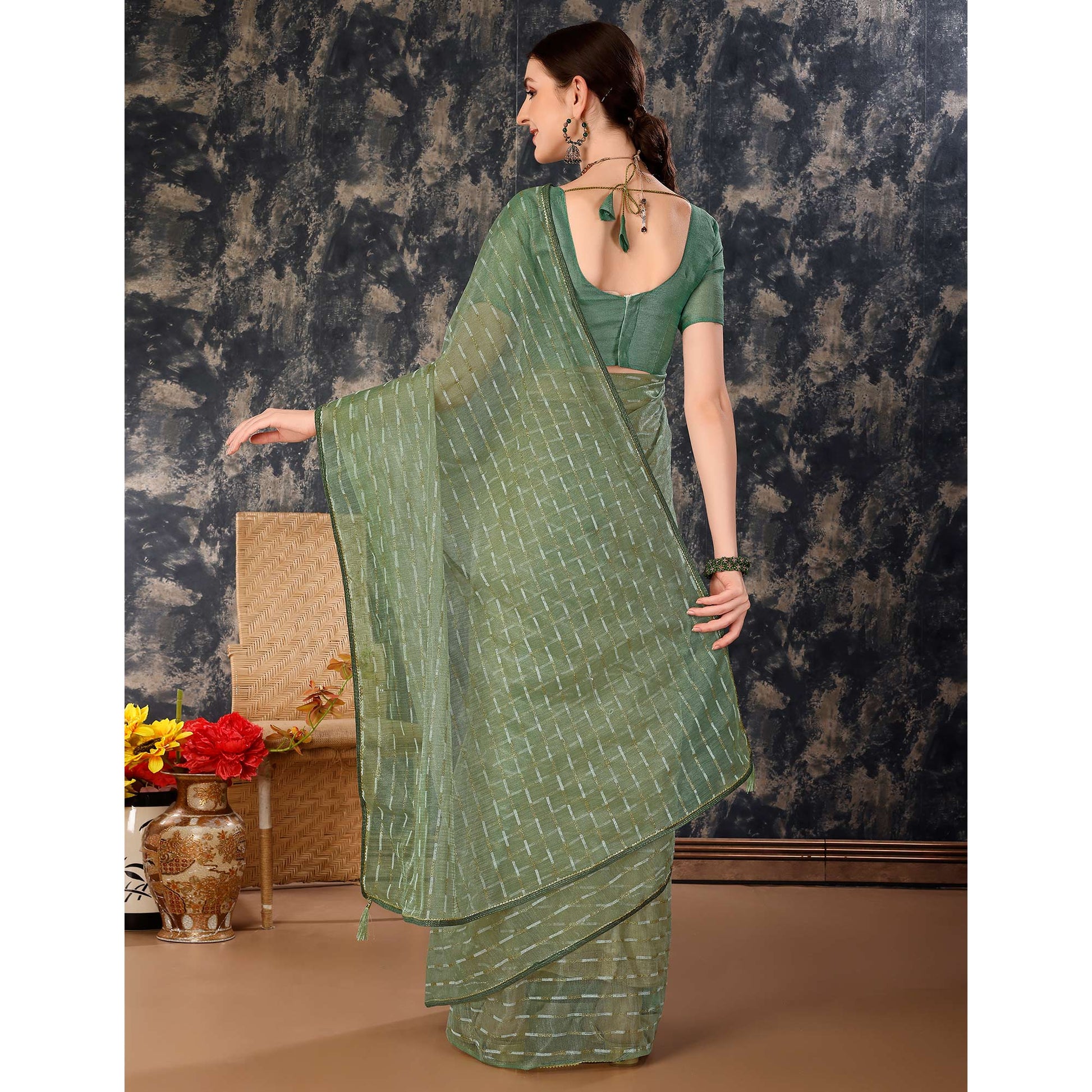 green-zari-printed-cotton-silk-saree-lace-border