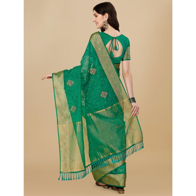green-floral-embroidered-organza-saree-7
