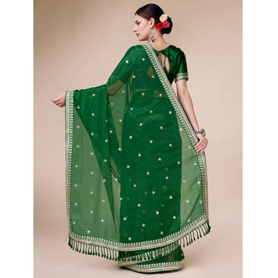 green-sequins-embroidered-chiffon-saree