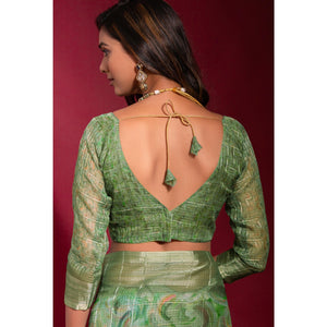 green-digital-printed-with-zari-work-linen-saree