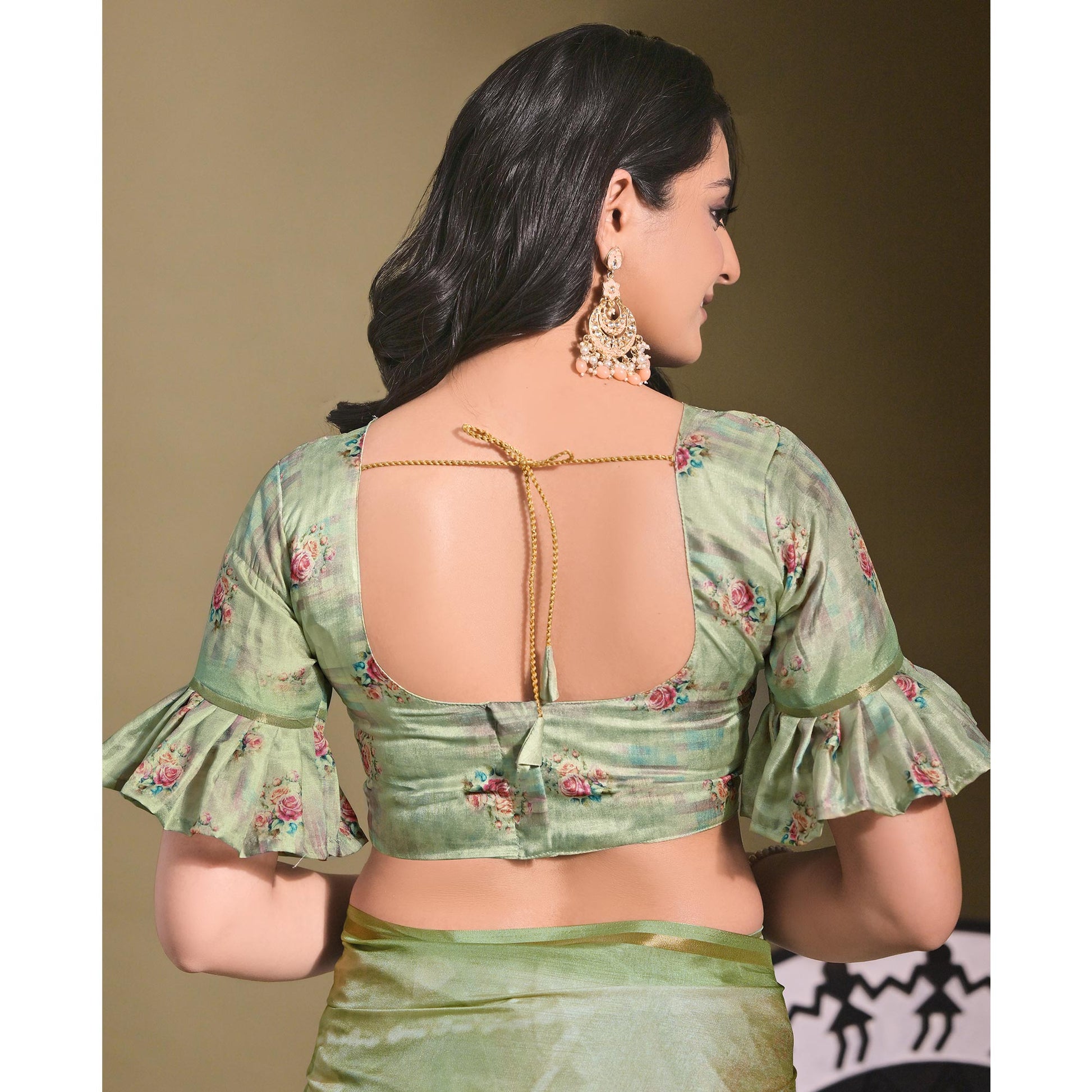 green-floral-digital-printed-tussar-silk-saree