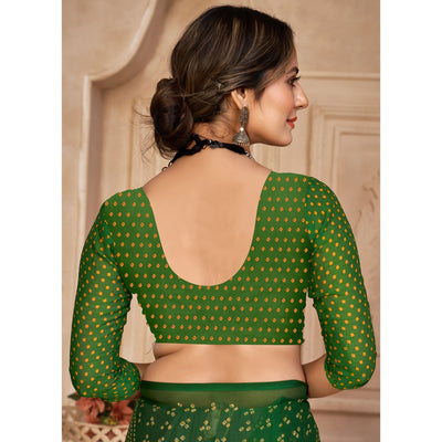 green-bandhani-printed-chiffon-saree-4