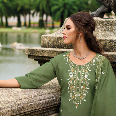 green-floral-embroidered-cotton-silk-suit