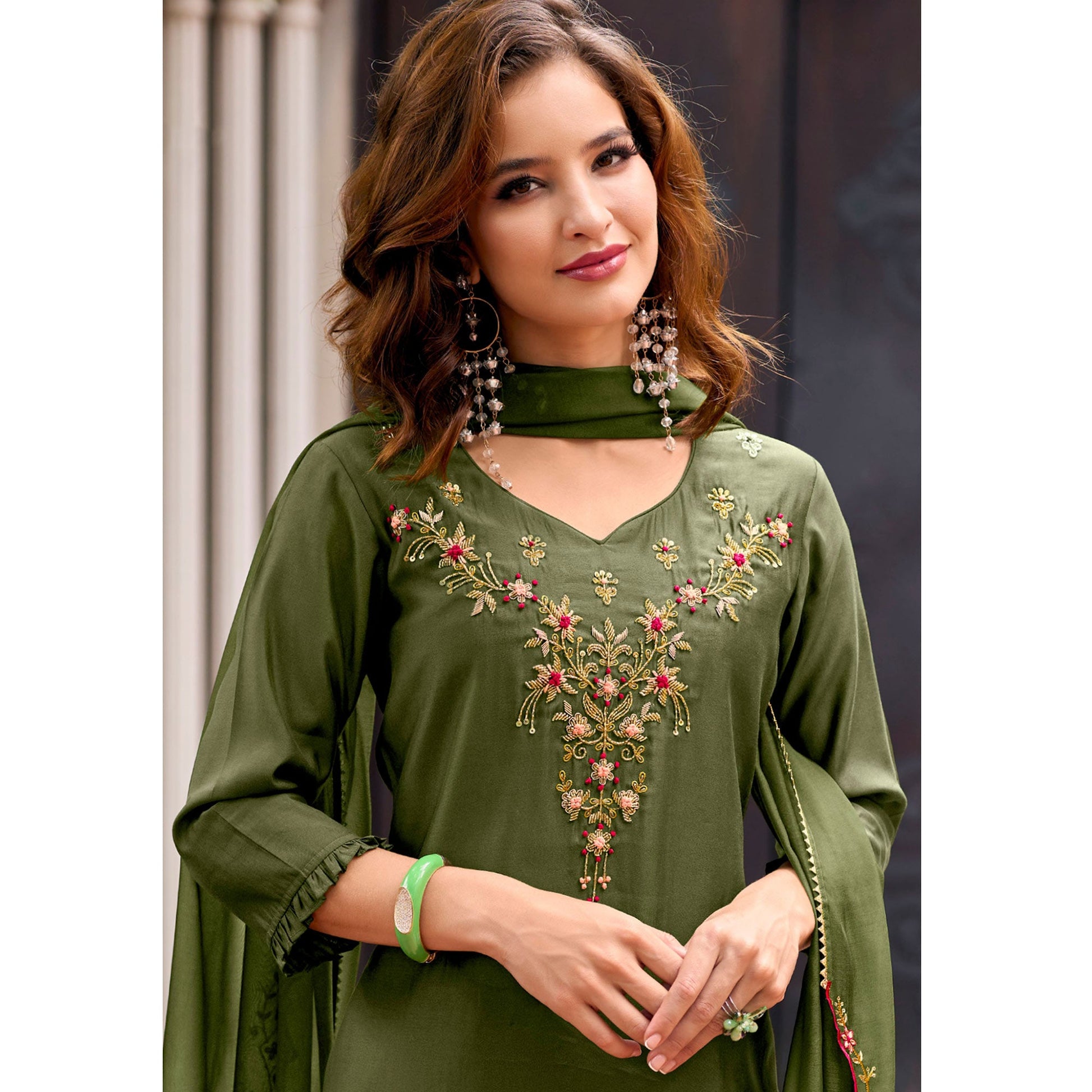green-floral-embroidery-chanderi-silk-suit