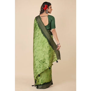 green-printed-cotton-silk-saree-with-zari-border