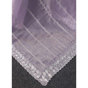 Lavender Sequins Embroidered Chiffon Silk Saree