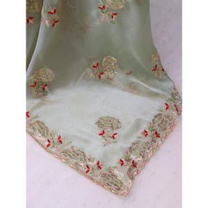 green-sequins-work-embroidered-chiffon-saree