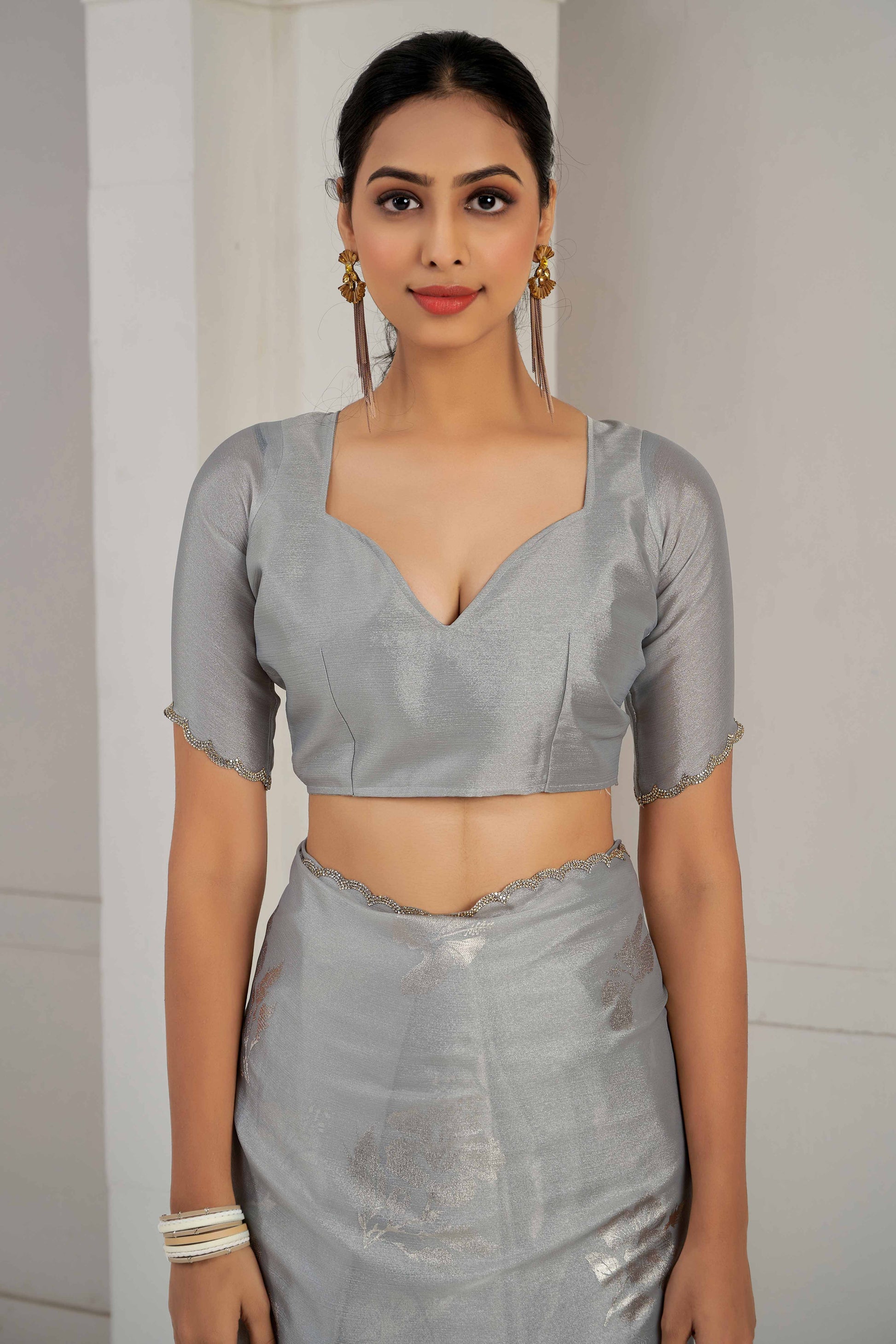 grey-floral-printed-stone-work-satin-saree