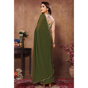 green-woven-checks-ready-to-wear-georgette-saree