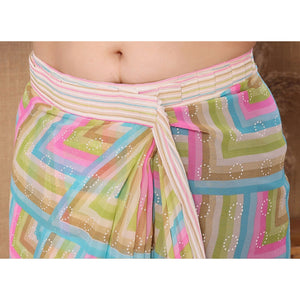 green-geometric-printed-ready-to-wear-georgette-saree