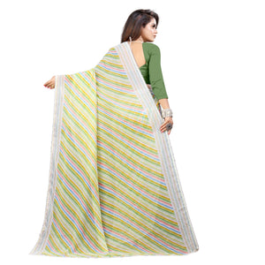 green-striped-printed-georgette-saree