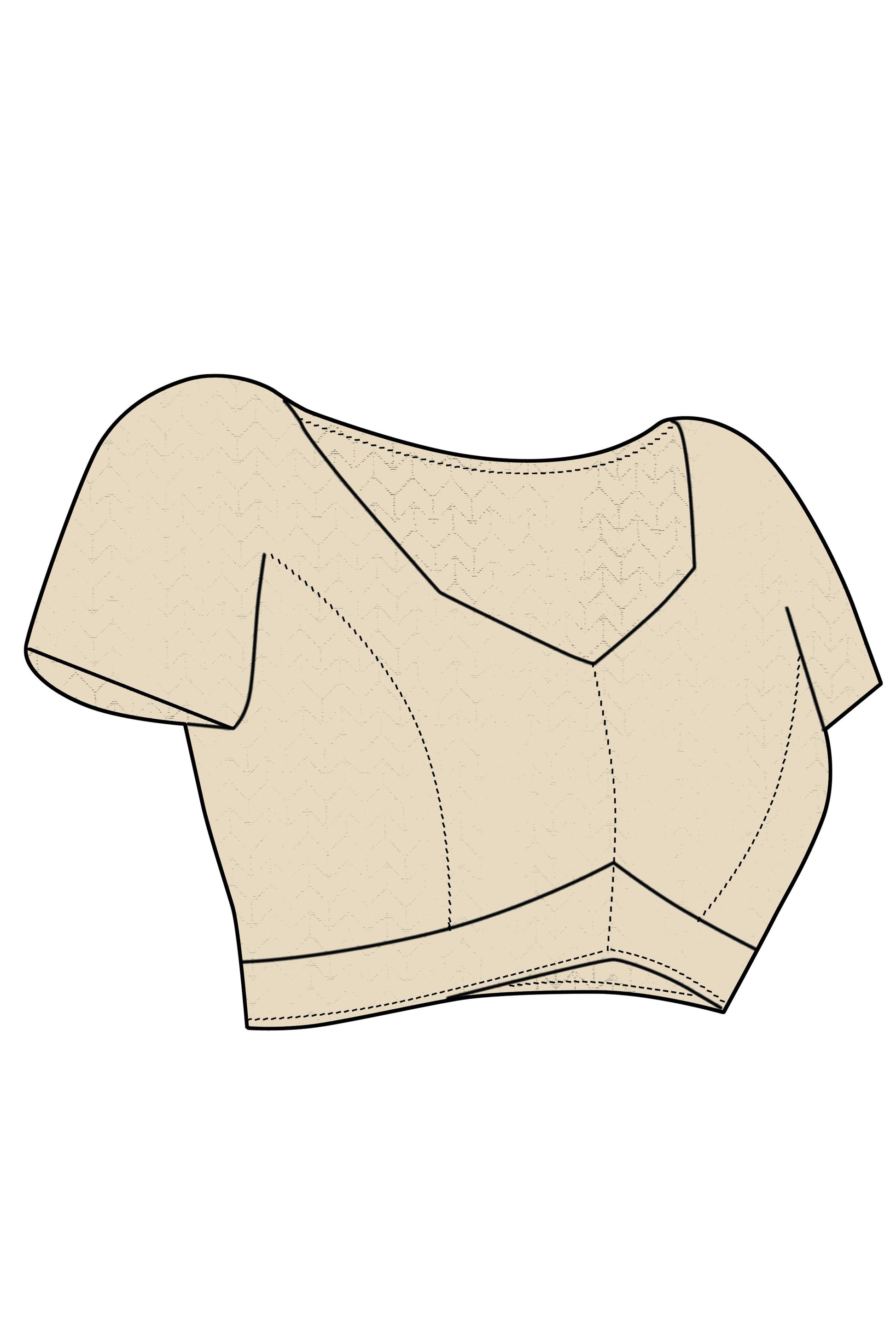 Cream Floral Printed Chiffon Saree