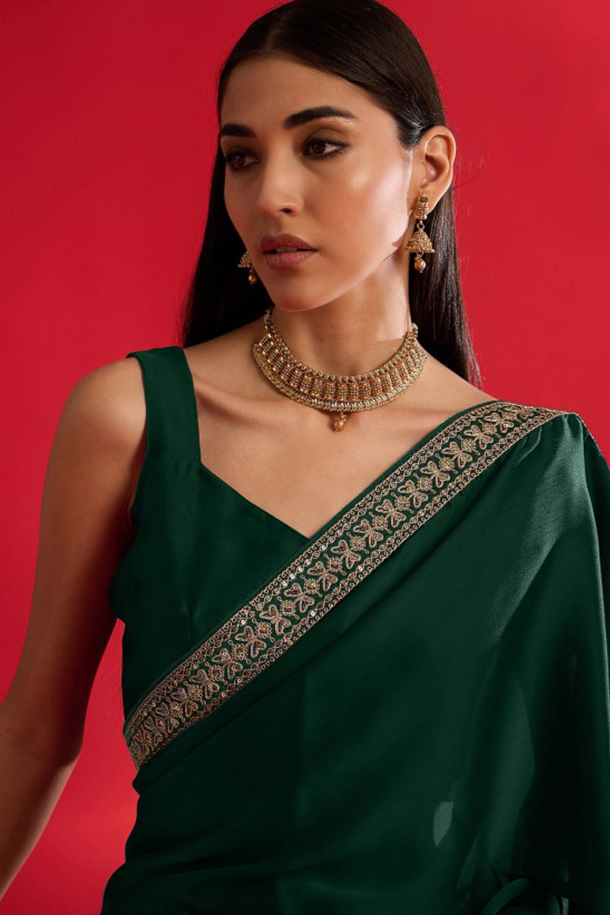 green-solid-with-embellished-bordered-georgette-sarees