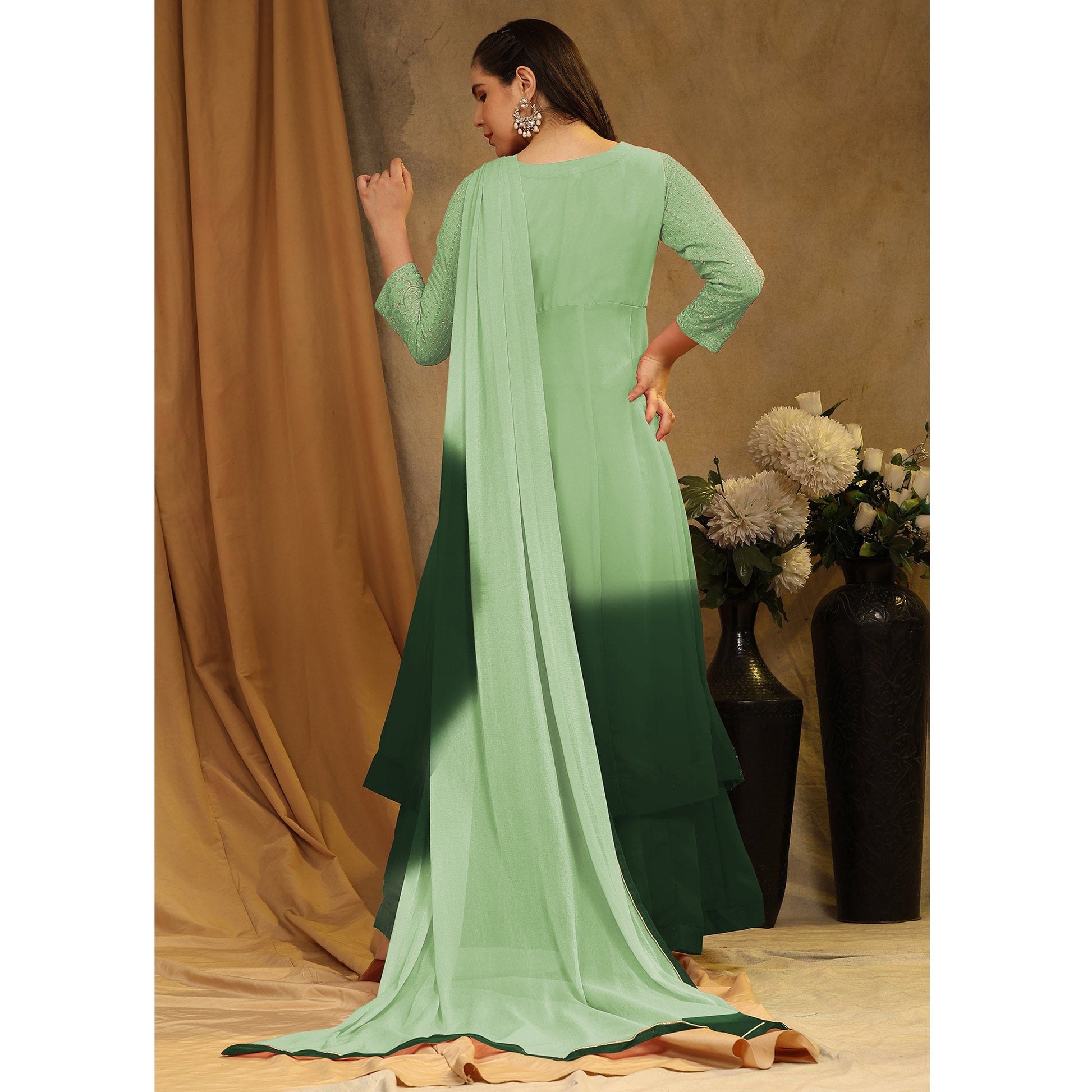 green-sequins-embroidered-georgette-semi-stitched-sharara-suit