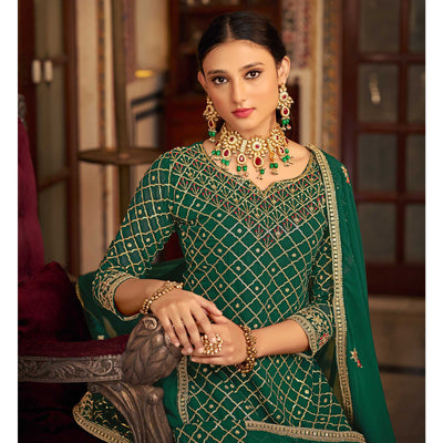 green-sequins-embroidered-chinon-semi-stitched-suit