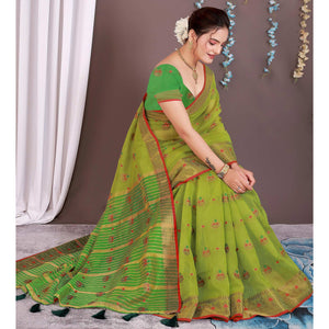 yellow-floral-woven-cotton-silk-saree-with-tassels-10