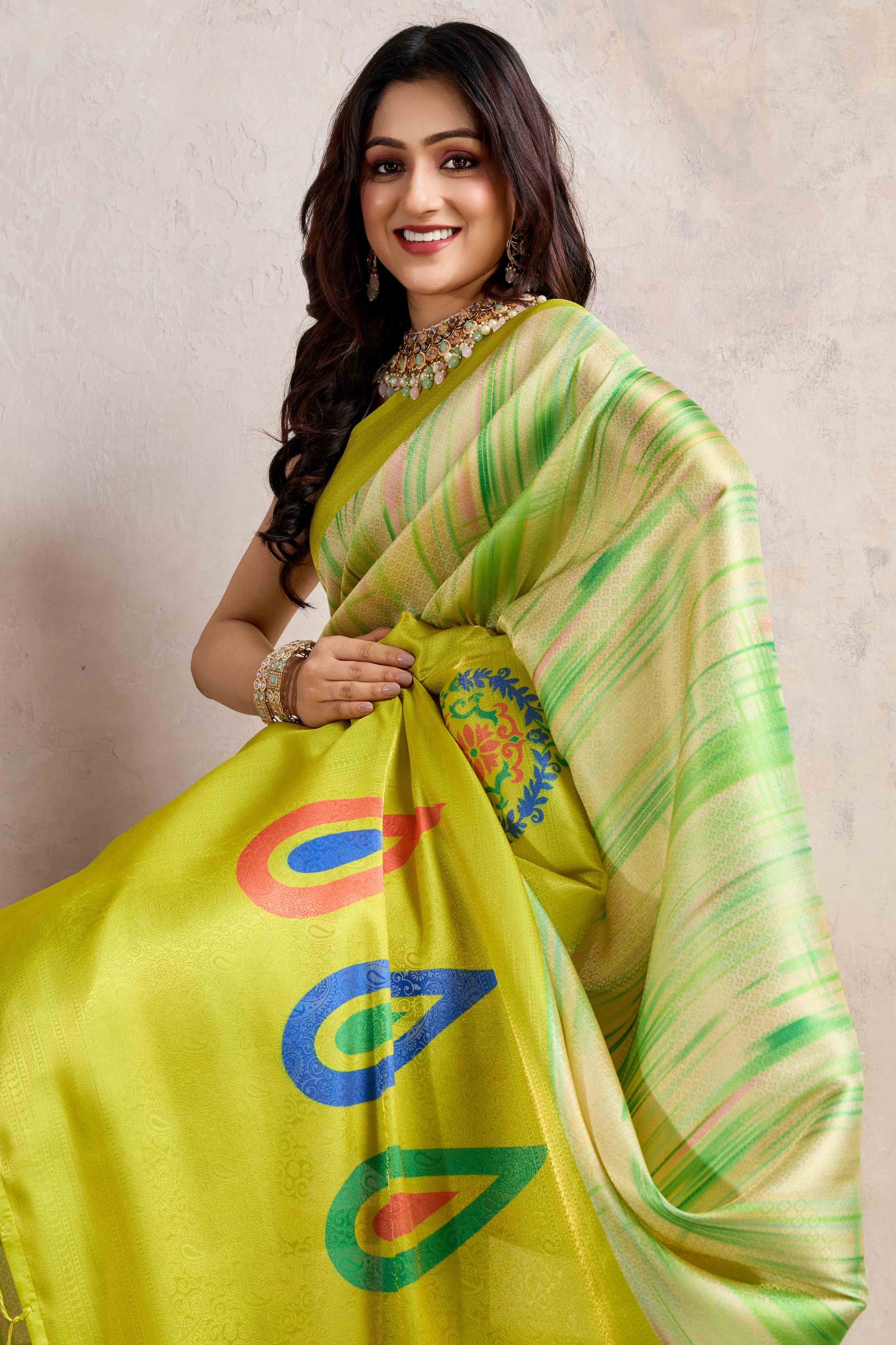 green-kanoko-print-weaving-soft-banarasi-silk-saree