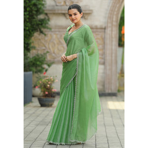 green-stonework-tussar-silk-saree