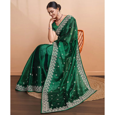 green-embroidered-tussar-silk-saree