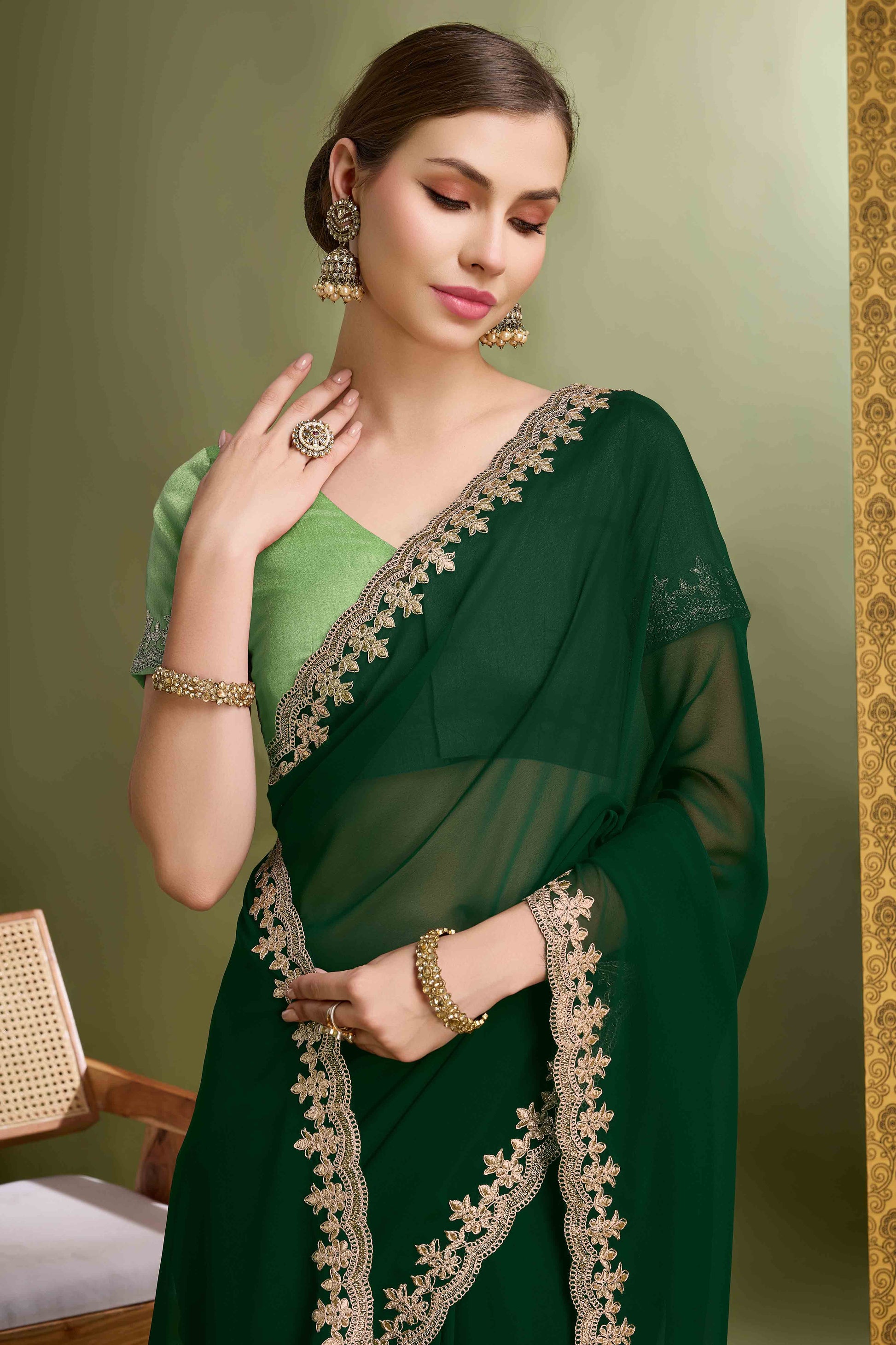 green-solid-with-zari-embroidered-georgette-saree