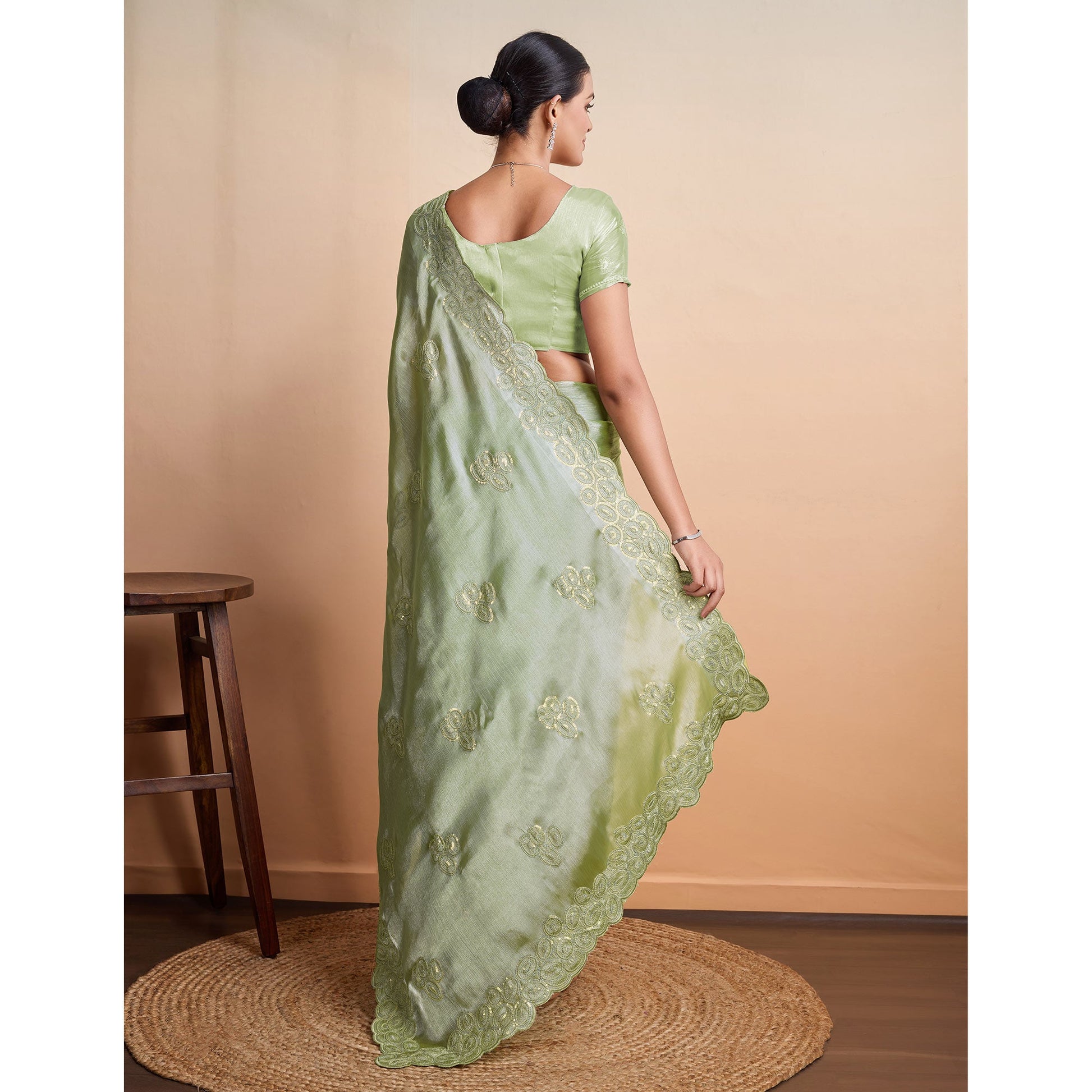 green-sequins-embroidered-organza-saree-3