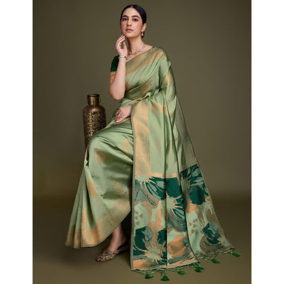green-floral-woven-banarasi-silk-saree-7