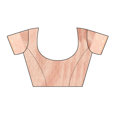 Dark Peach Festive Wear Woven Silk Saree