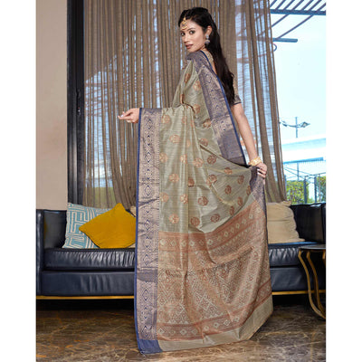 grey-floral-woven-cotton-blend-saree