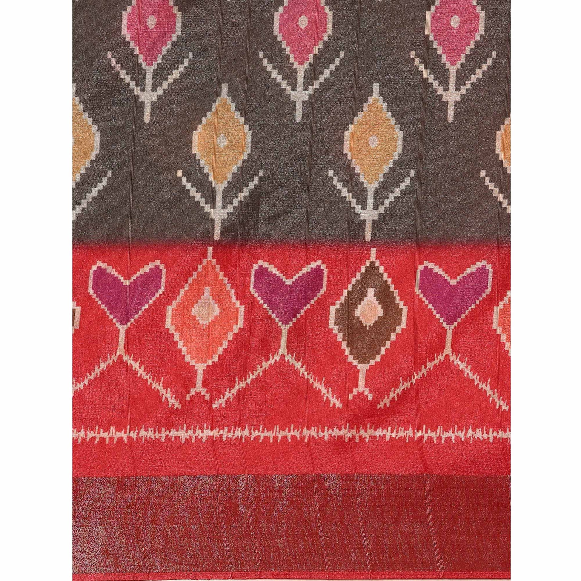 grey-digital-printed-cotton-blend-saree-with-woven-border