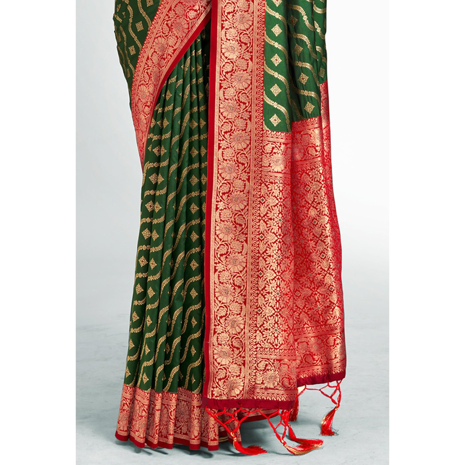 green-woven-banarasi-silk-saree-with-tassels-14