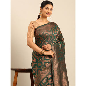 20green-floral-woven-cotton-silk-saree-4
