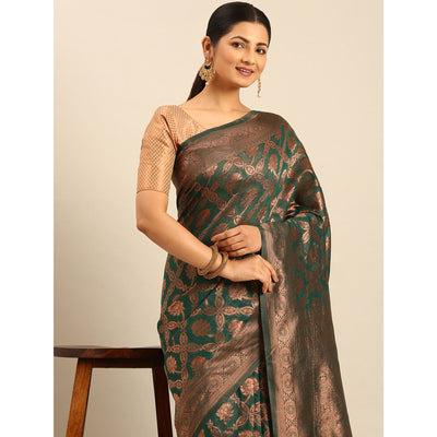 20green-floral-woven-cotton-silk-saree-4
