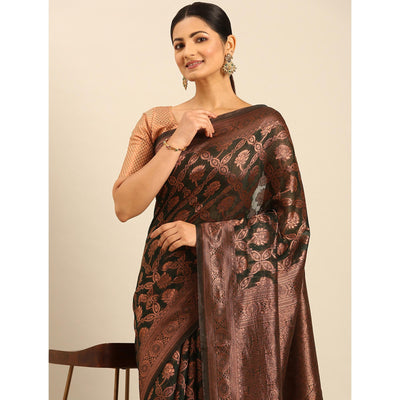 green-floral-woven-cotton-silk-saree-6