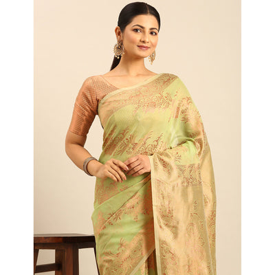 green-floral-woven-cotton-silk-saree-9