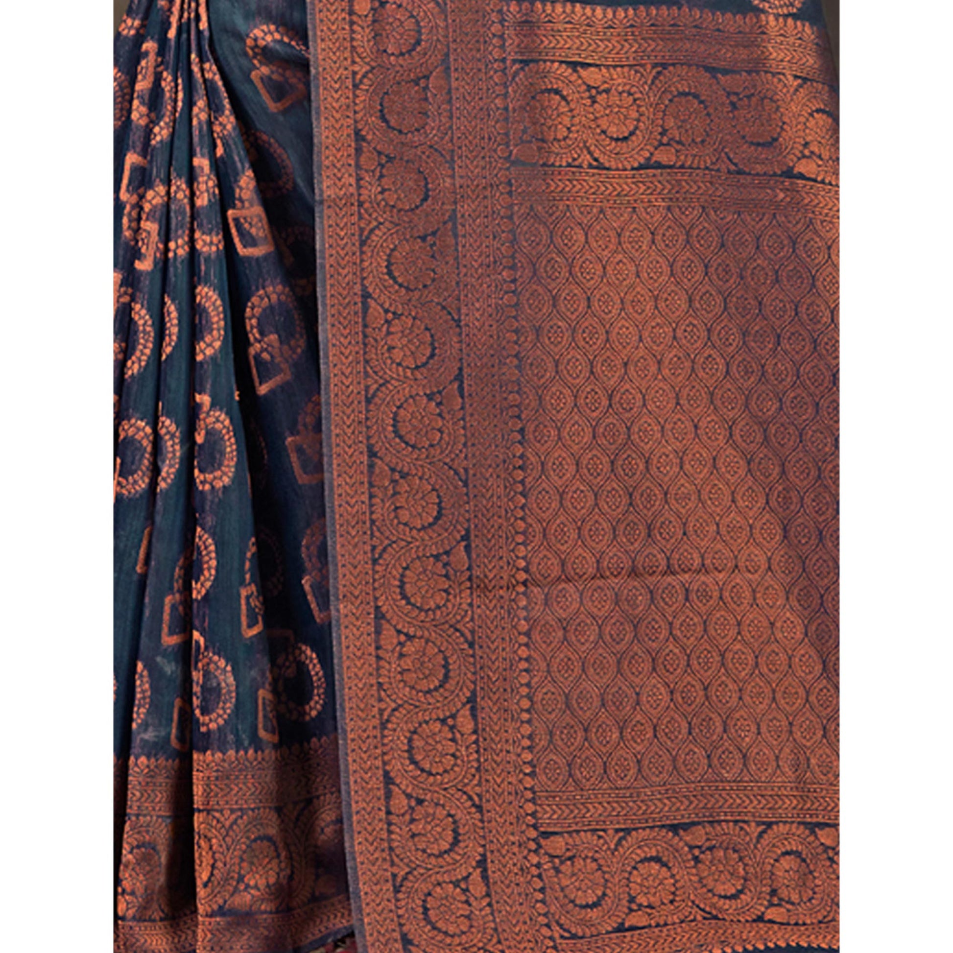 Blue Woven Cotton Silk Saree