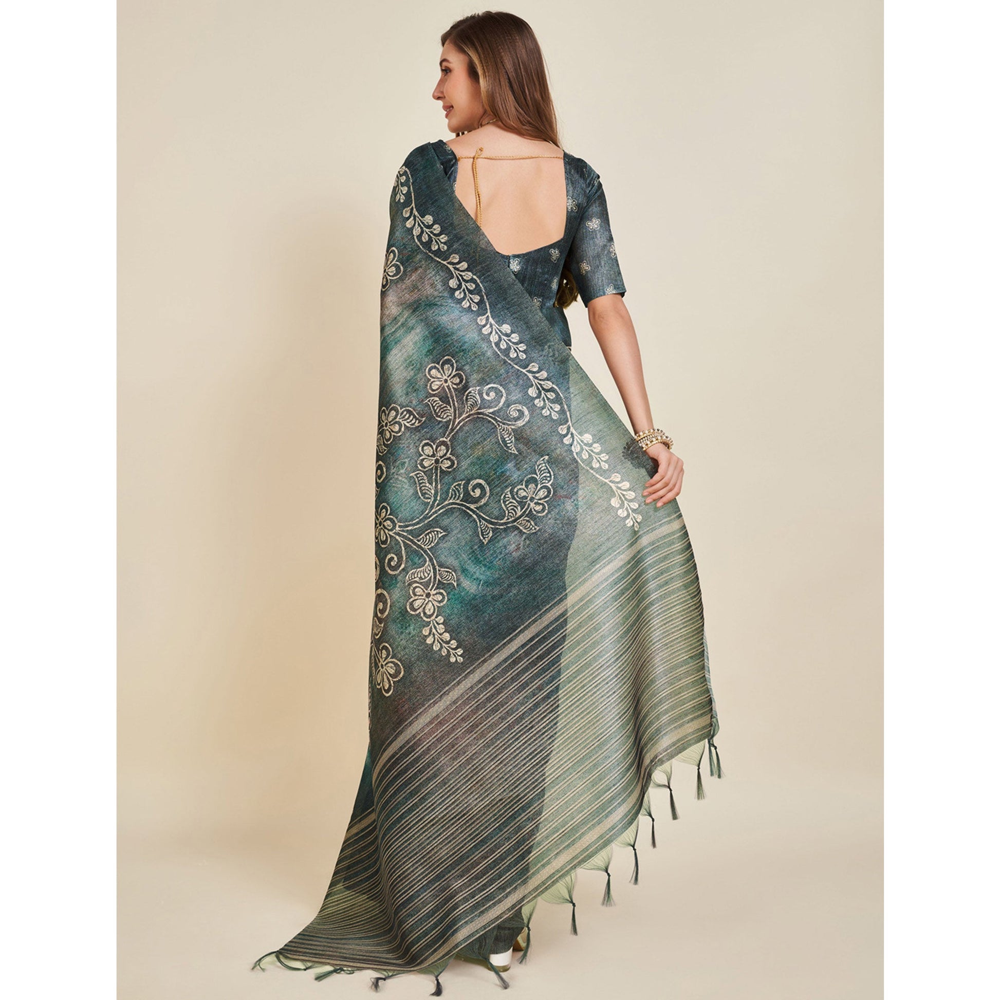 grey-digital-printed-bhagalpuri-silk-saree-with-tassels-1